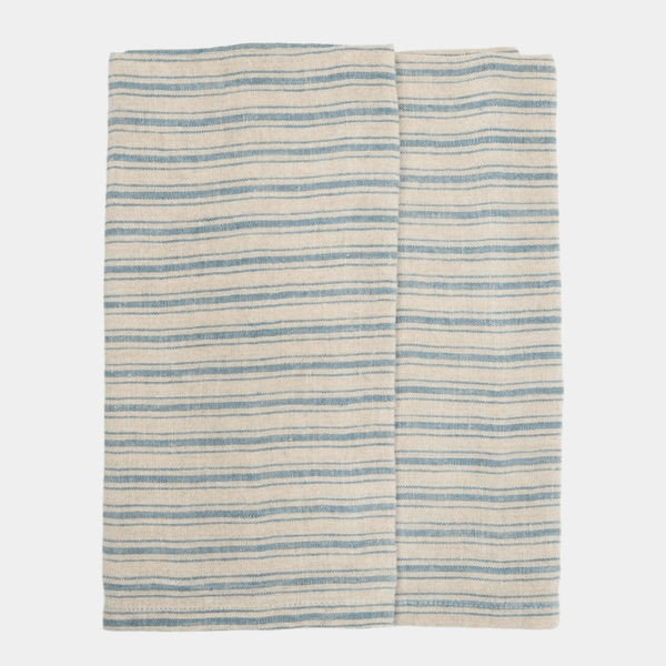Stonewashed Linen Napkin in Blue Stripe – Kier Design Interiors