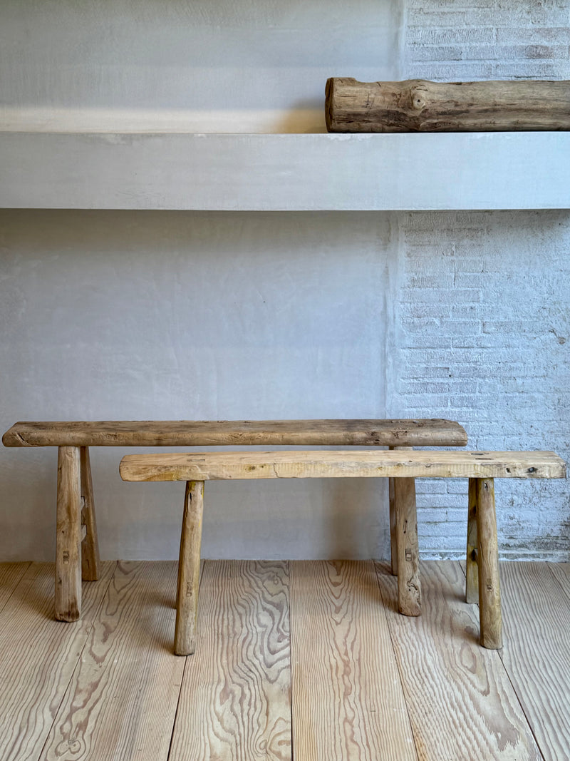 Vintage Elm Wood Bench