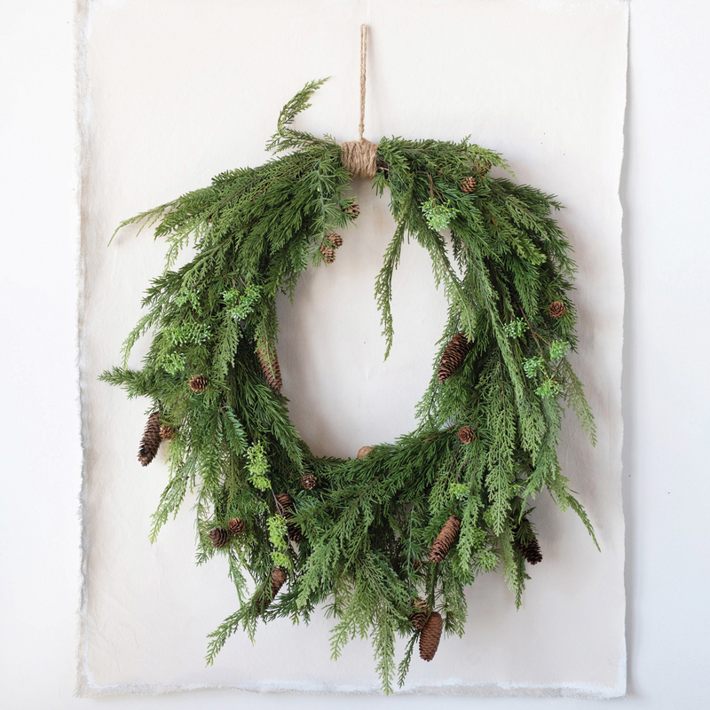 Faux Pine Wreath