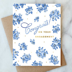 French Blue Engagement Greeting Card | Wedding Card