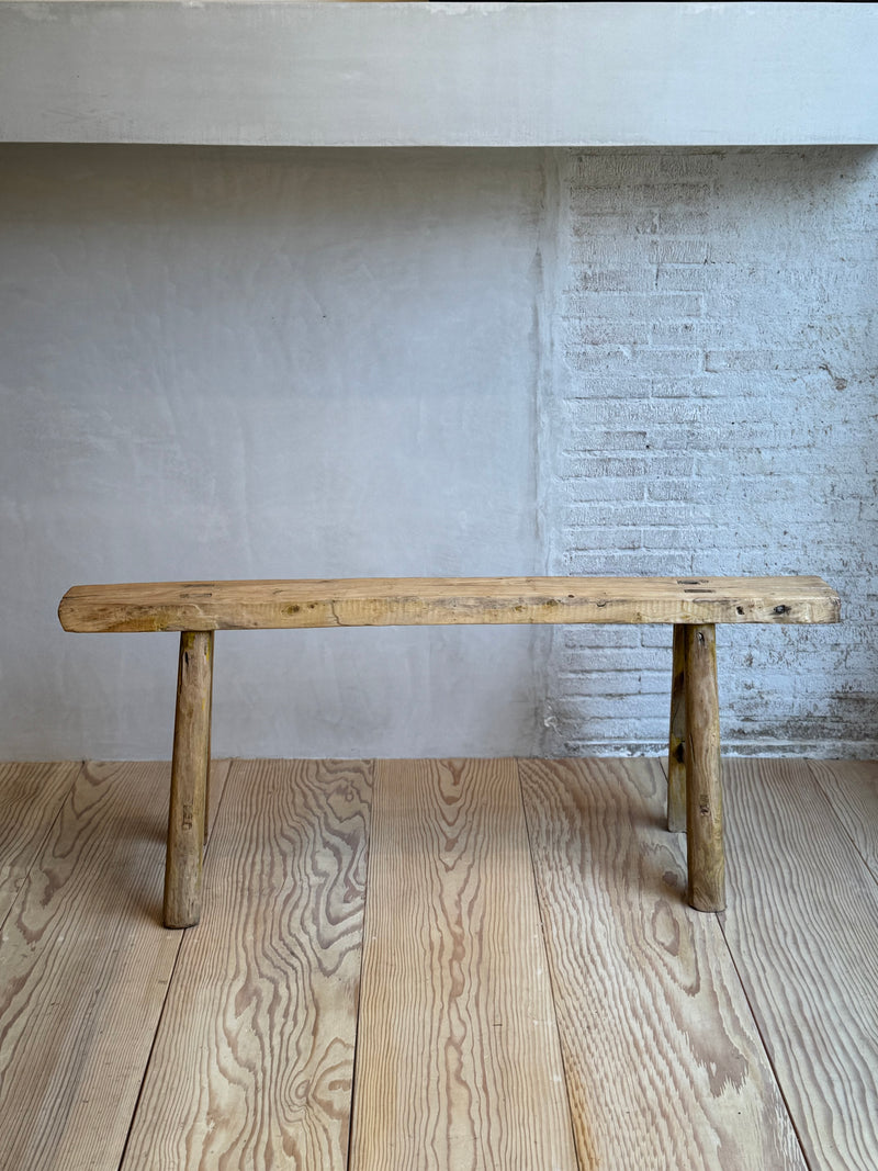 Vintage Elm Wood Bench