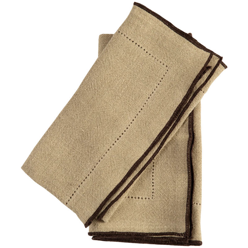 Linen Napkins with Contrast Piping