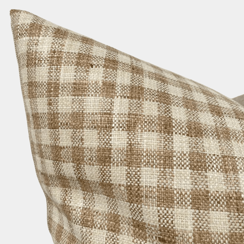 Brown Checkered Pillow