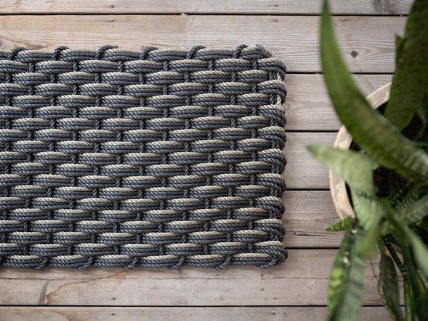 Charcoal + Mushroom Triple Rope Doormat