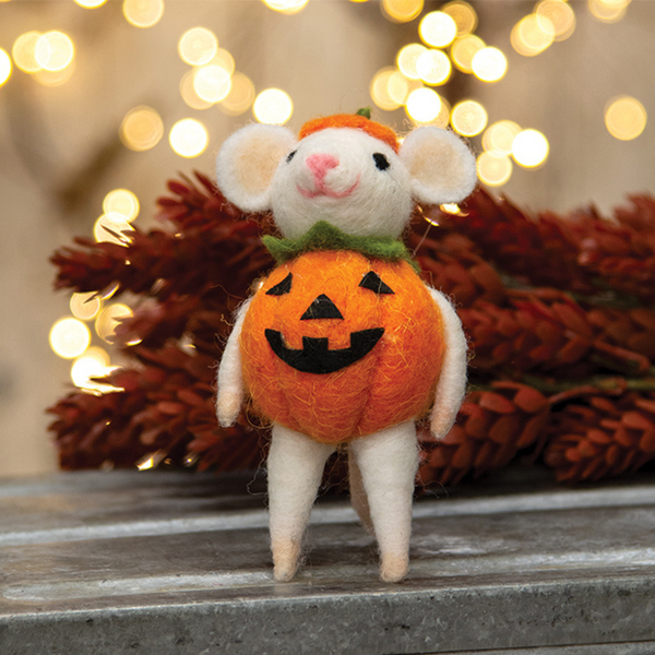 Felt Pumpkin Mouse