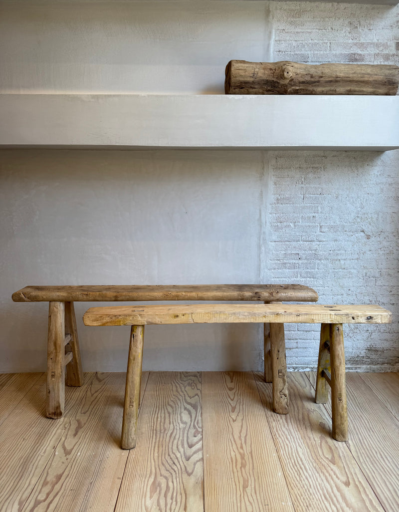 Vintage Elm Wood Bench
