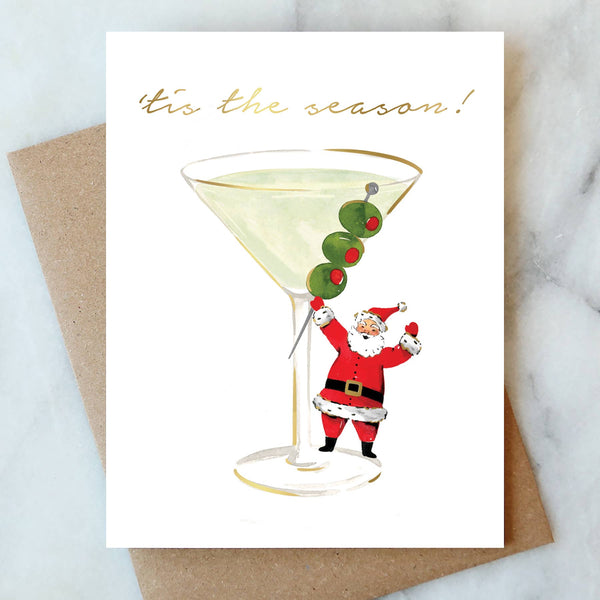 Santa Martini Holiday Card