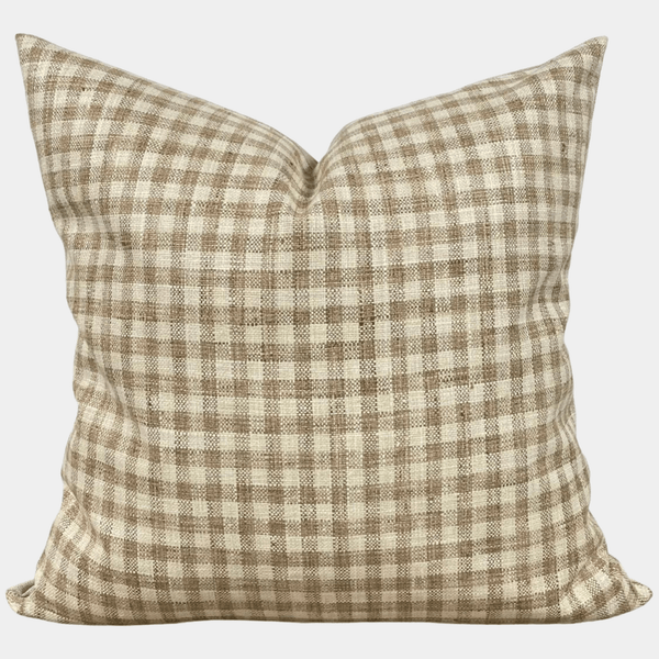 Brown Checkered Pillow