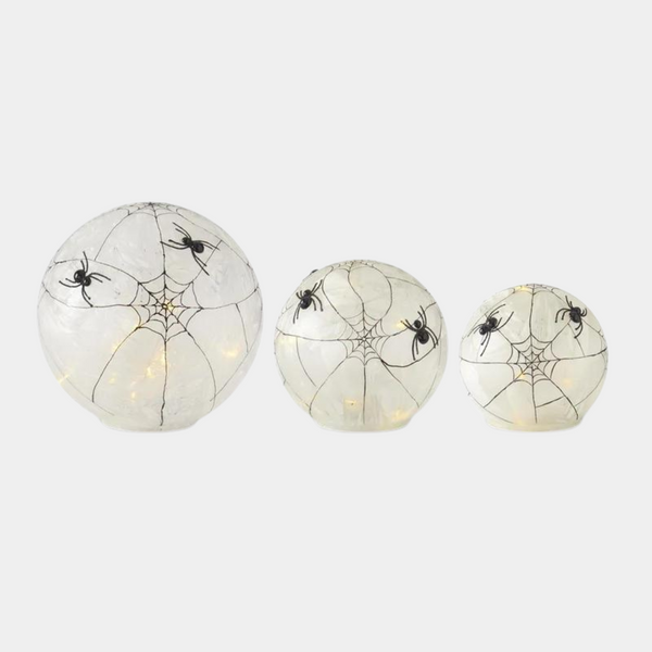 Frosted Glass Spider Web Globes