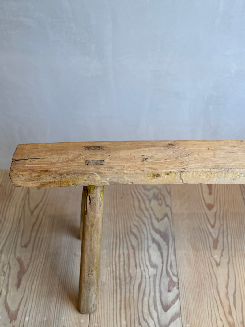 Vintage Elm Wood Bench