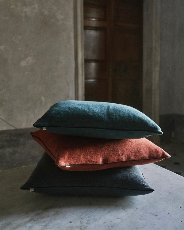 Cobalt Vert Linen Pillow