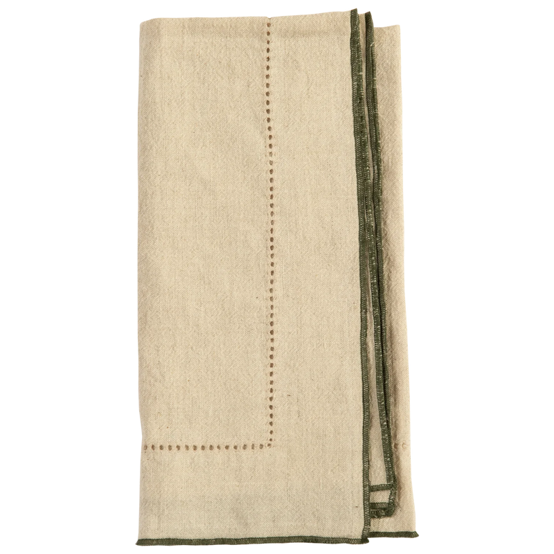 Linen Napkins with Contrast Piping