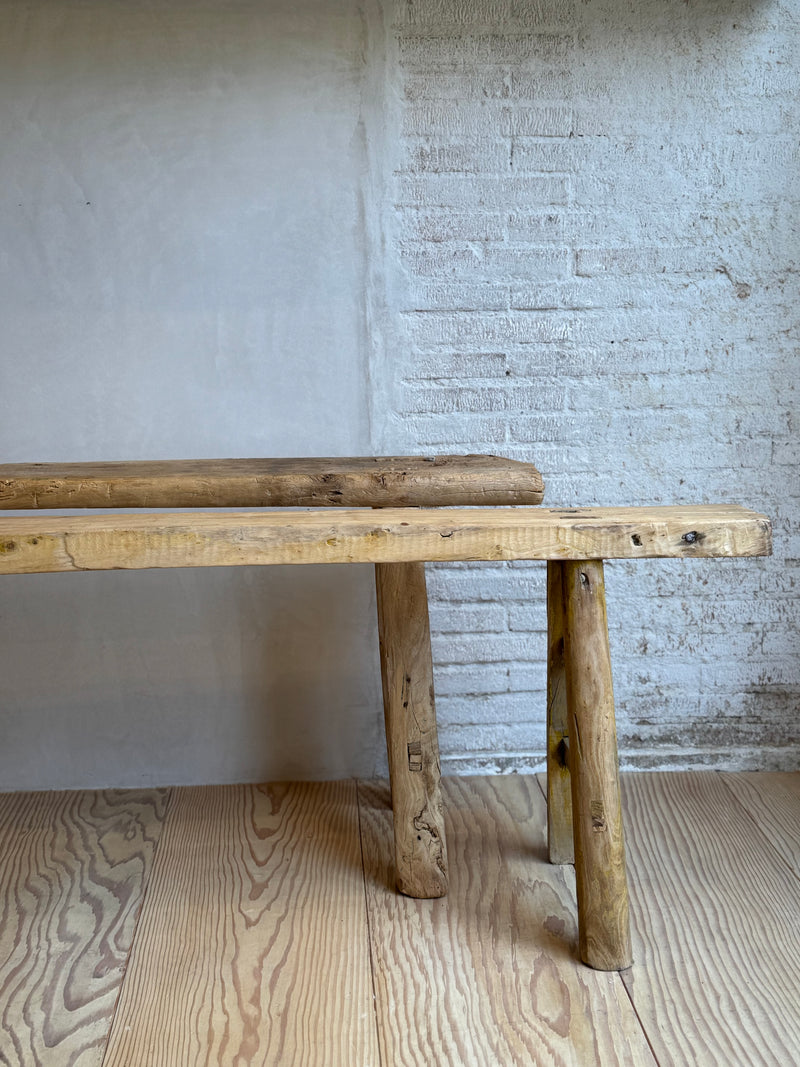 Vintage Elm Wood Bench