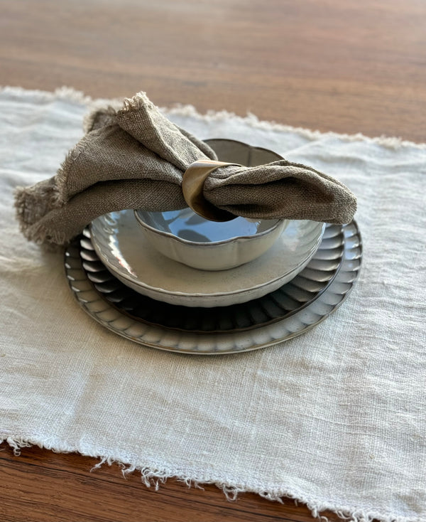 Chunky Raw Edge Linen Napkins Set of Six