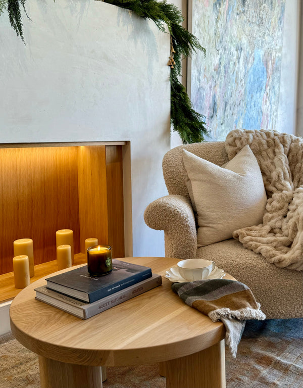 Round Oak Nesting Coffee Table