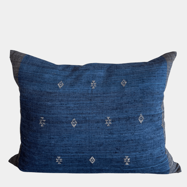 Blue Geo Silk Pillow