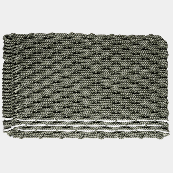 Blue Spruce with Fog Gray Stripe Rope Doormat
