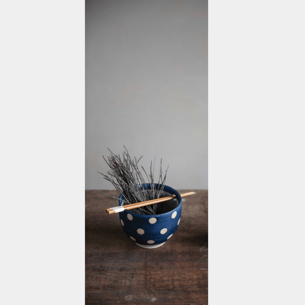 Stoneware Bowl with Chopsticks Set