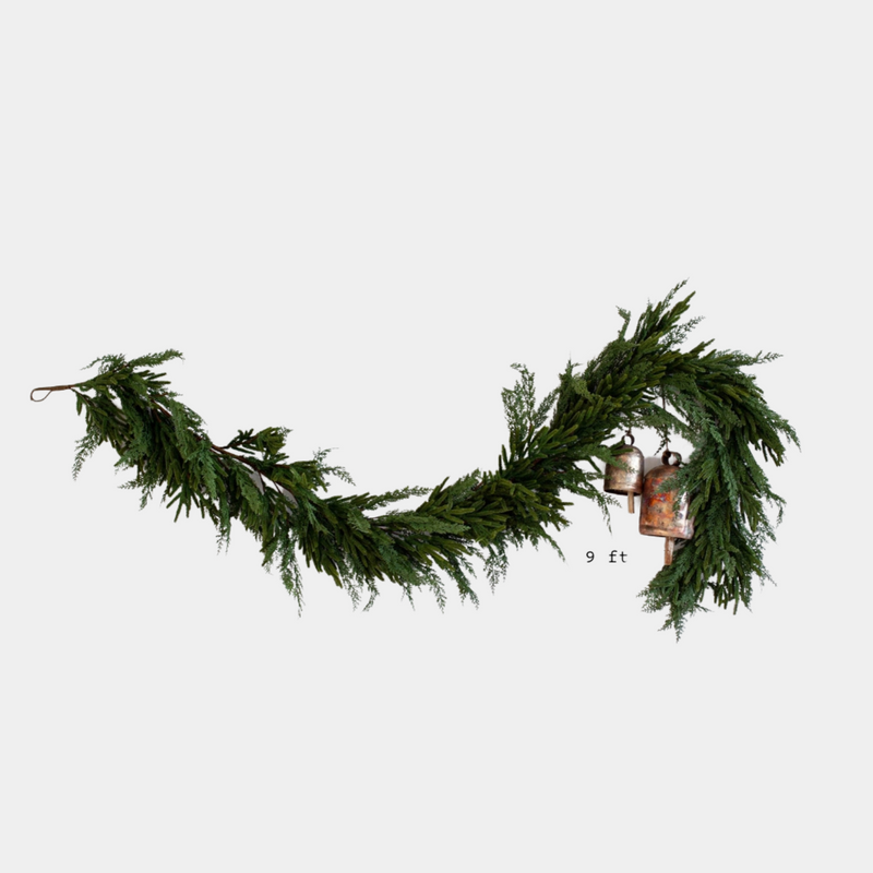 Norfolk Cypress Mix Faux Garland