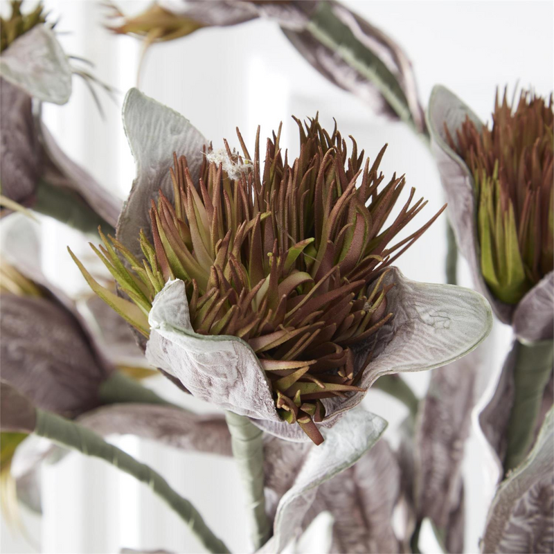 Faux Burgundy Eva Double Spike Bloom Stem