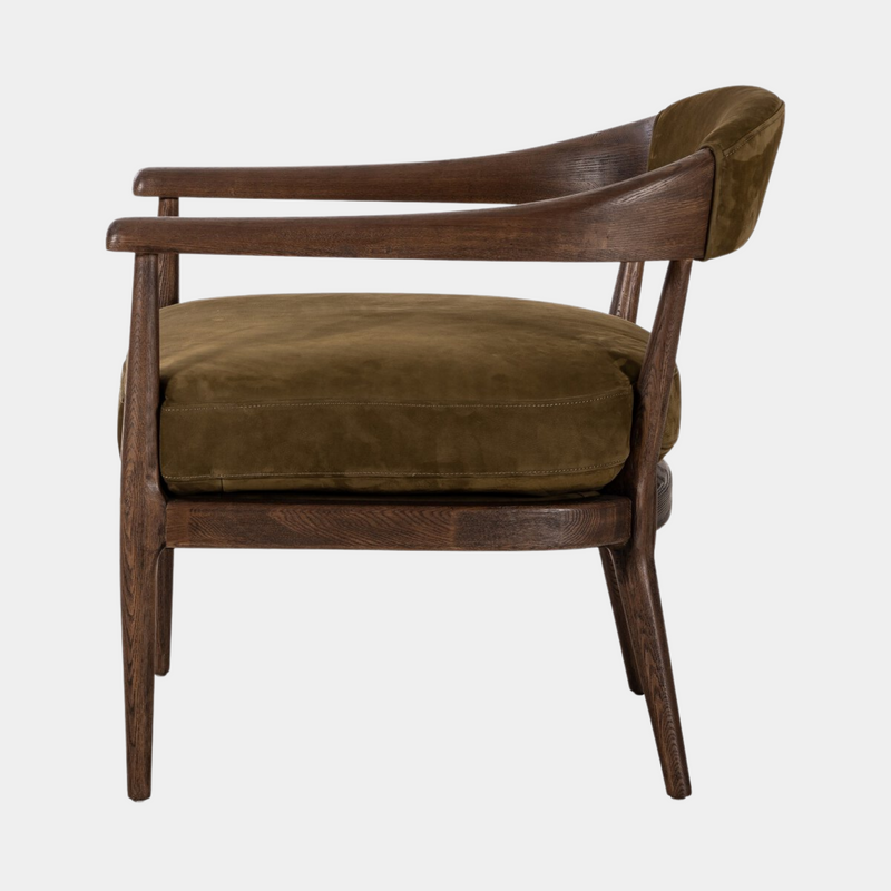 Moss Leather Arm Chair