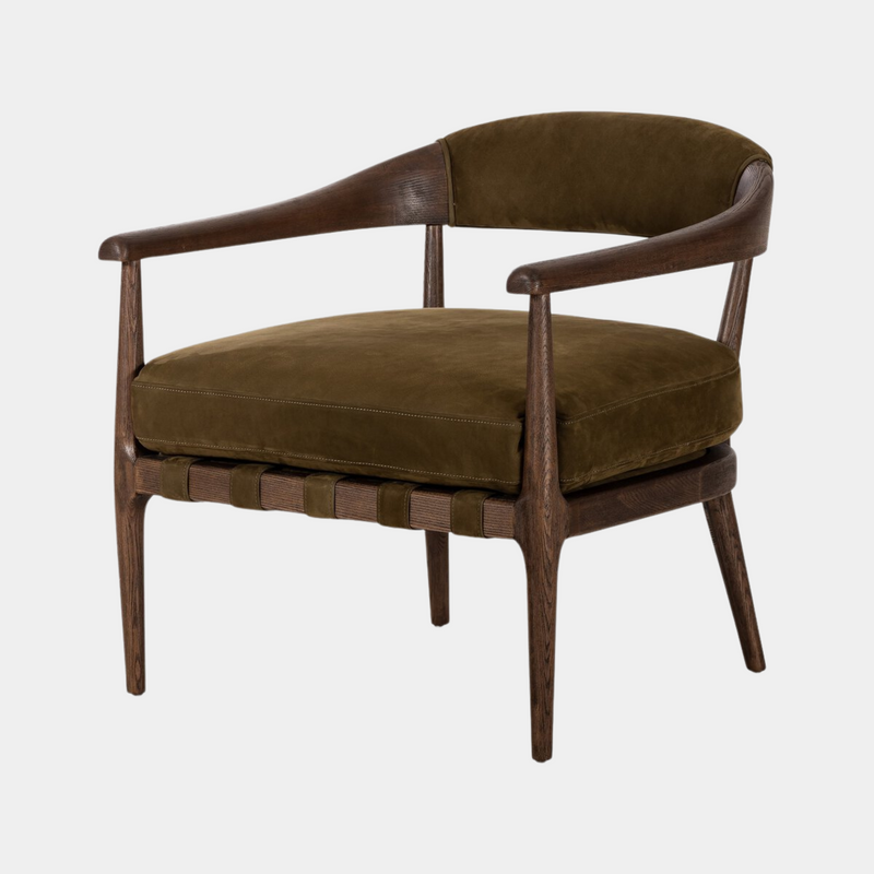 Moss Leather Arm Chair