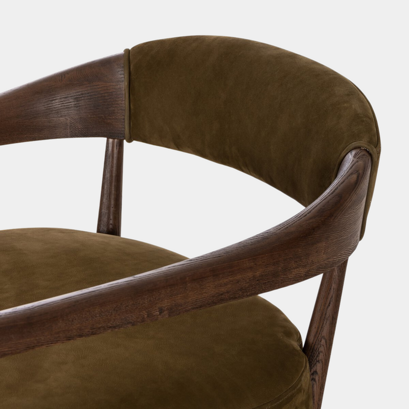 Moss Leather Arm Chair