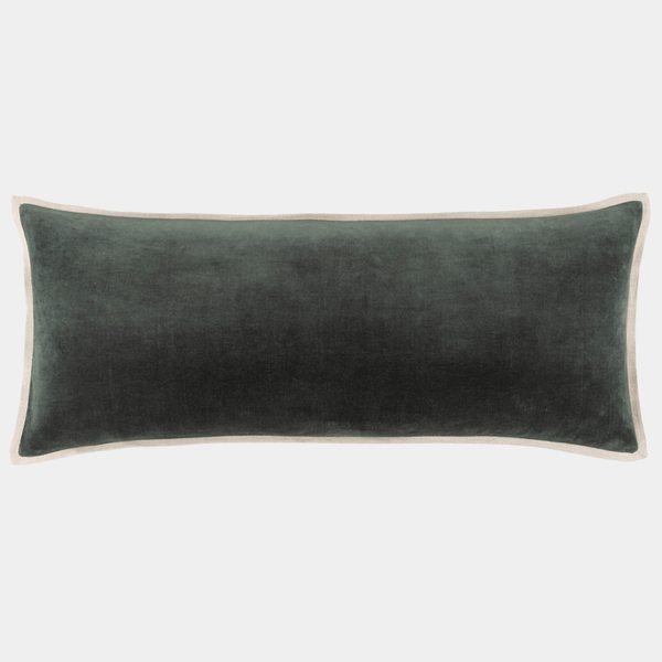 Velvet Linen Lumbar Pillow