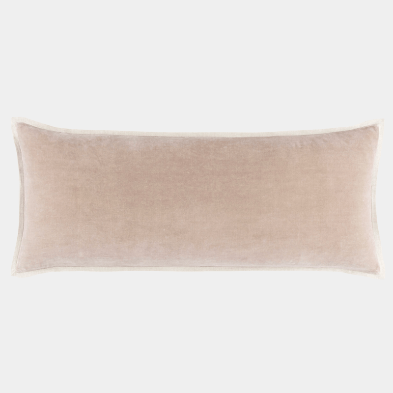 Velvet Linen Lumbar Pillow
