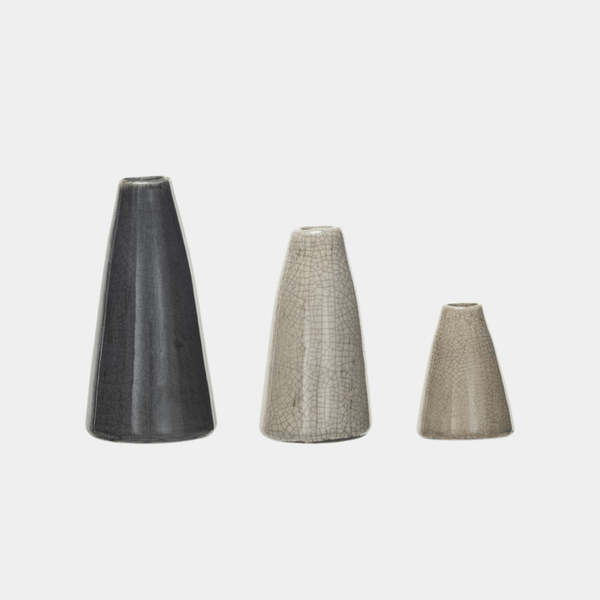 Modern Glazed Vases Set of Three