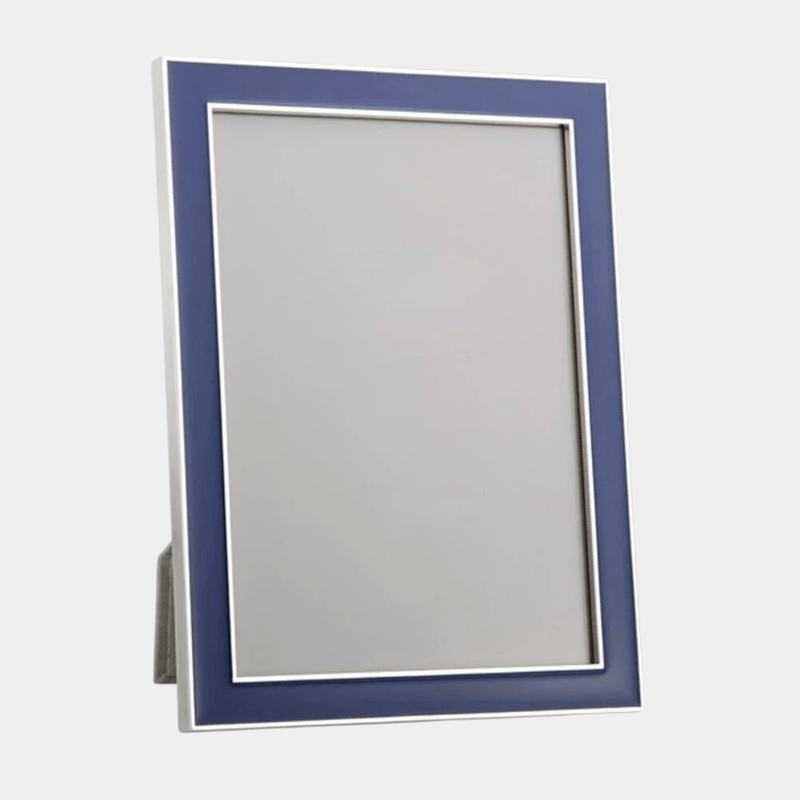 Navy Enamel and Silver Picture Frame
