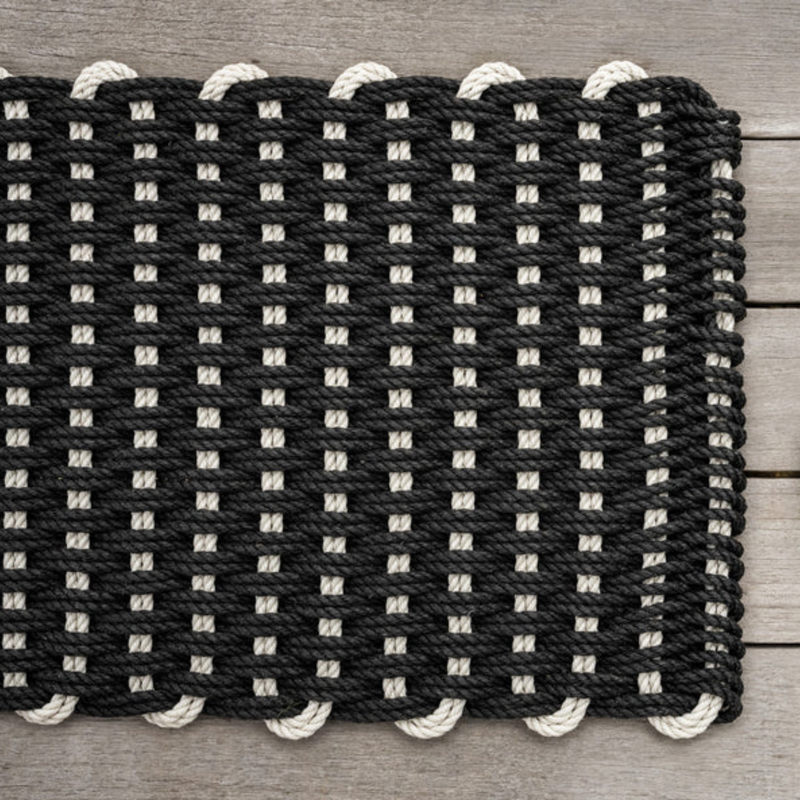 Charcoal + Oyster Weft Rope Doormat