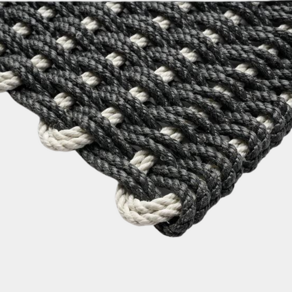 Charcoal + Oyster Weft Rope Doormat
