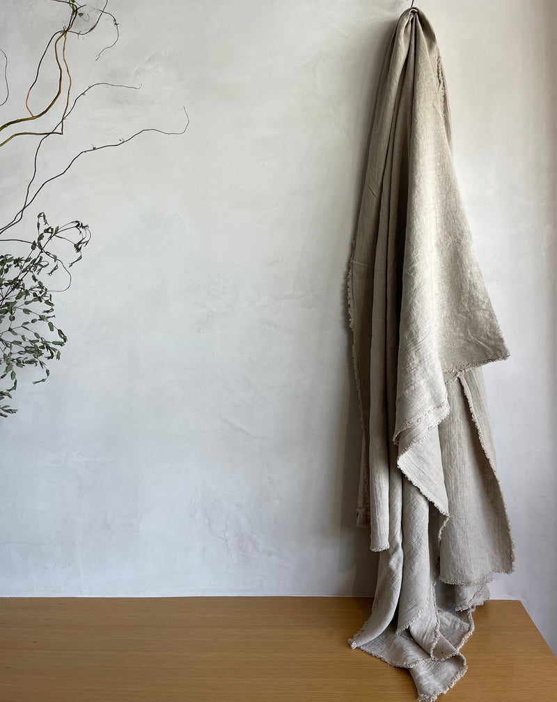 Raw Edge Linen Tablecloth in Natural