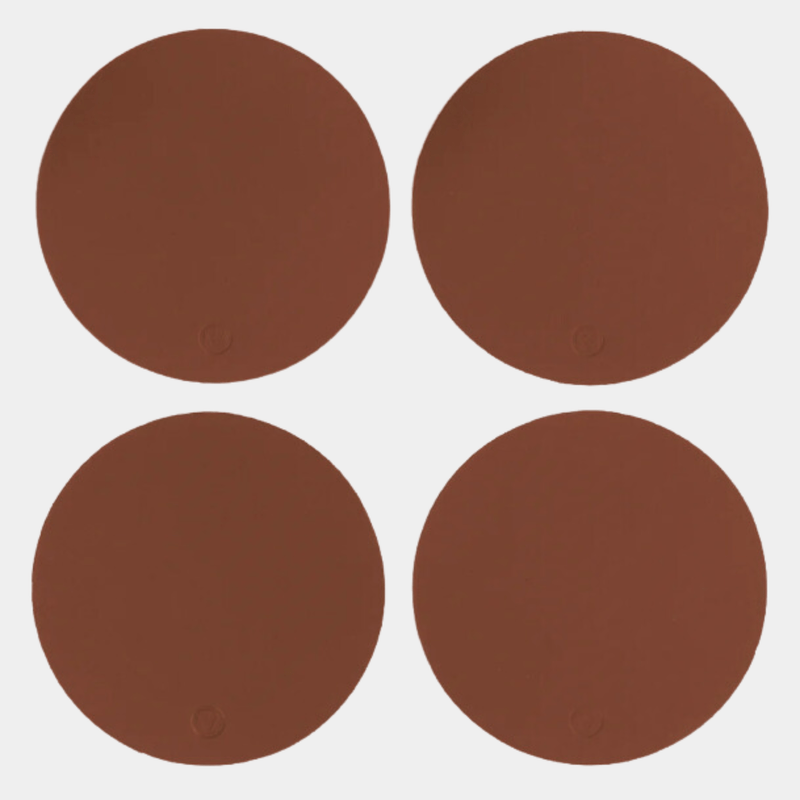 Recycled Round Leather Coasters Set of 4