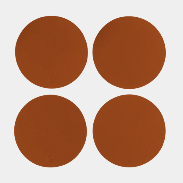 Recycled Round Leather Coasters Set of 4