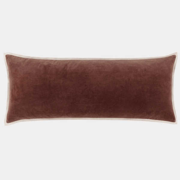 Velvet Linen Lumbar Pillow