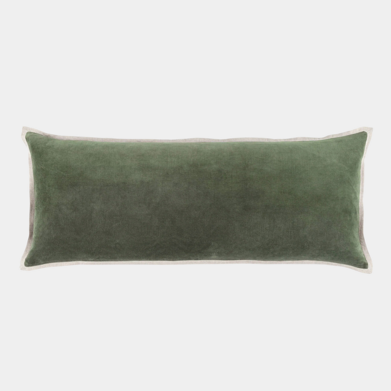 Velvet Linen Lumbar Pillow