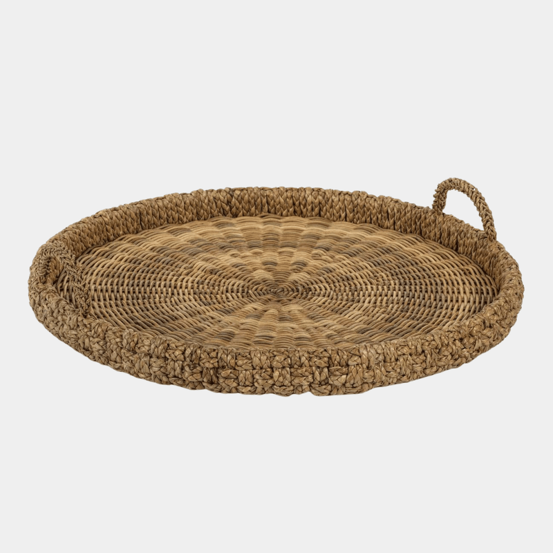 Seagrass Round Serving Tray
