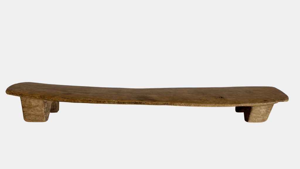 Vintage Low Smooth Wood Bench – Kier Design Interiors