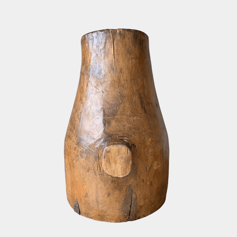 Vintage Wood Tall Water Pot