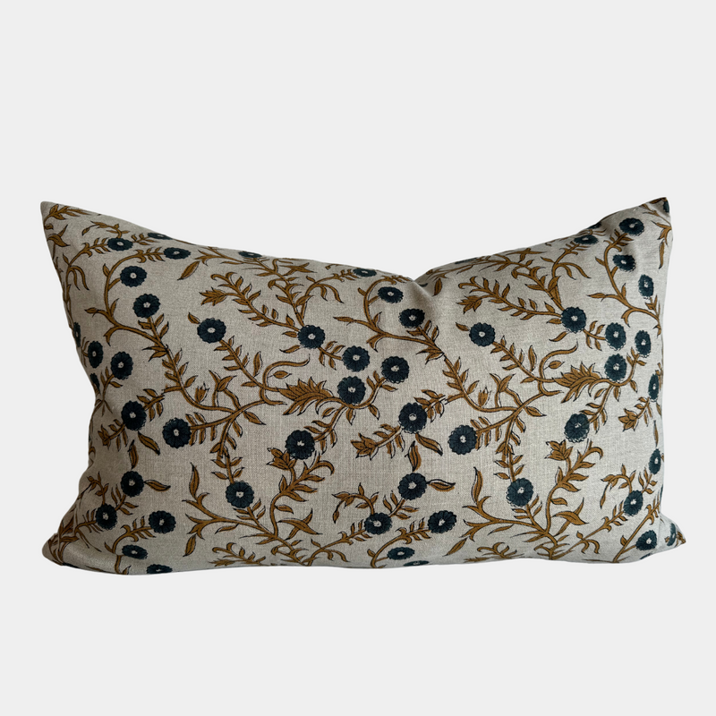 Yellow and Natural Floral Pillow