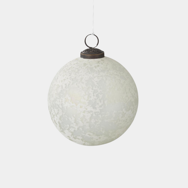 Frosted White Glass Ornament