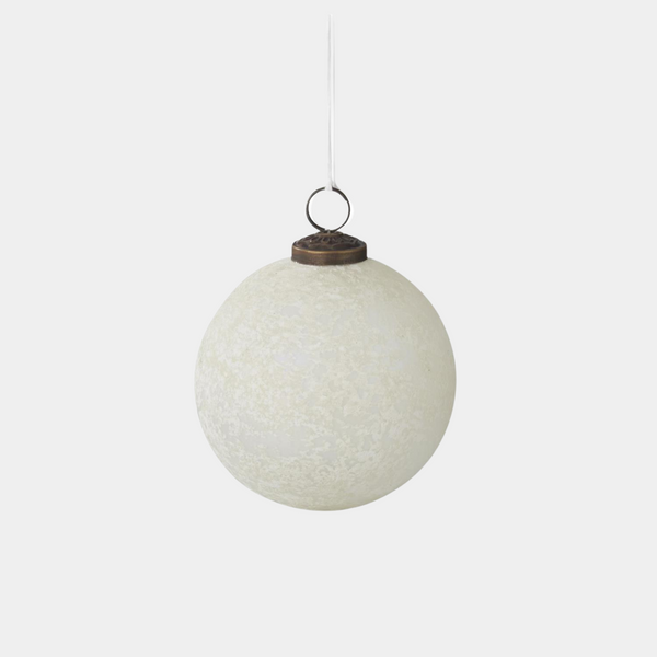 Frosted White Glass Ornament