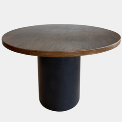 Dark Wood Table with Black Wood Pedestal Base