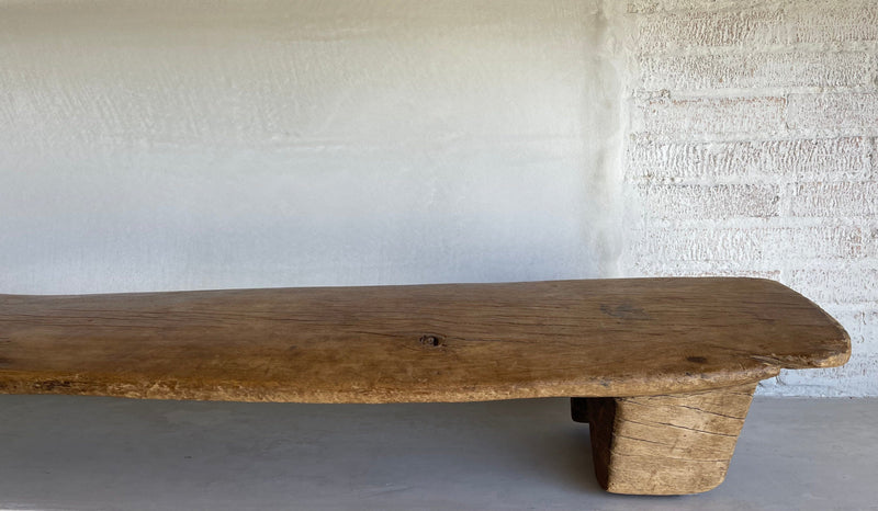 Vintage Low Smooth Wood Bench