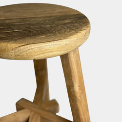 Round Elm Wood Stool