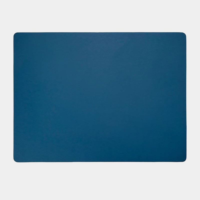 Recycled Leather Placemat Rectangle in Petrol
