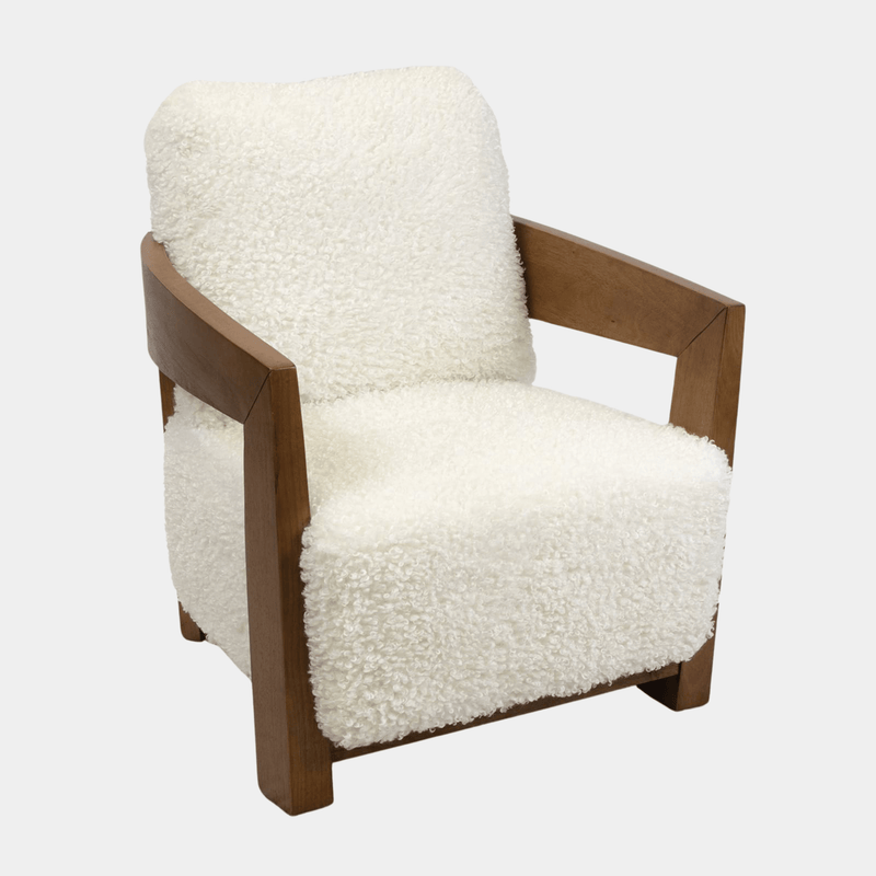 Heather Shearling Wool Chair