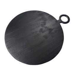 Large Black Round Serving Board